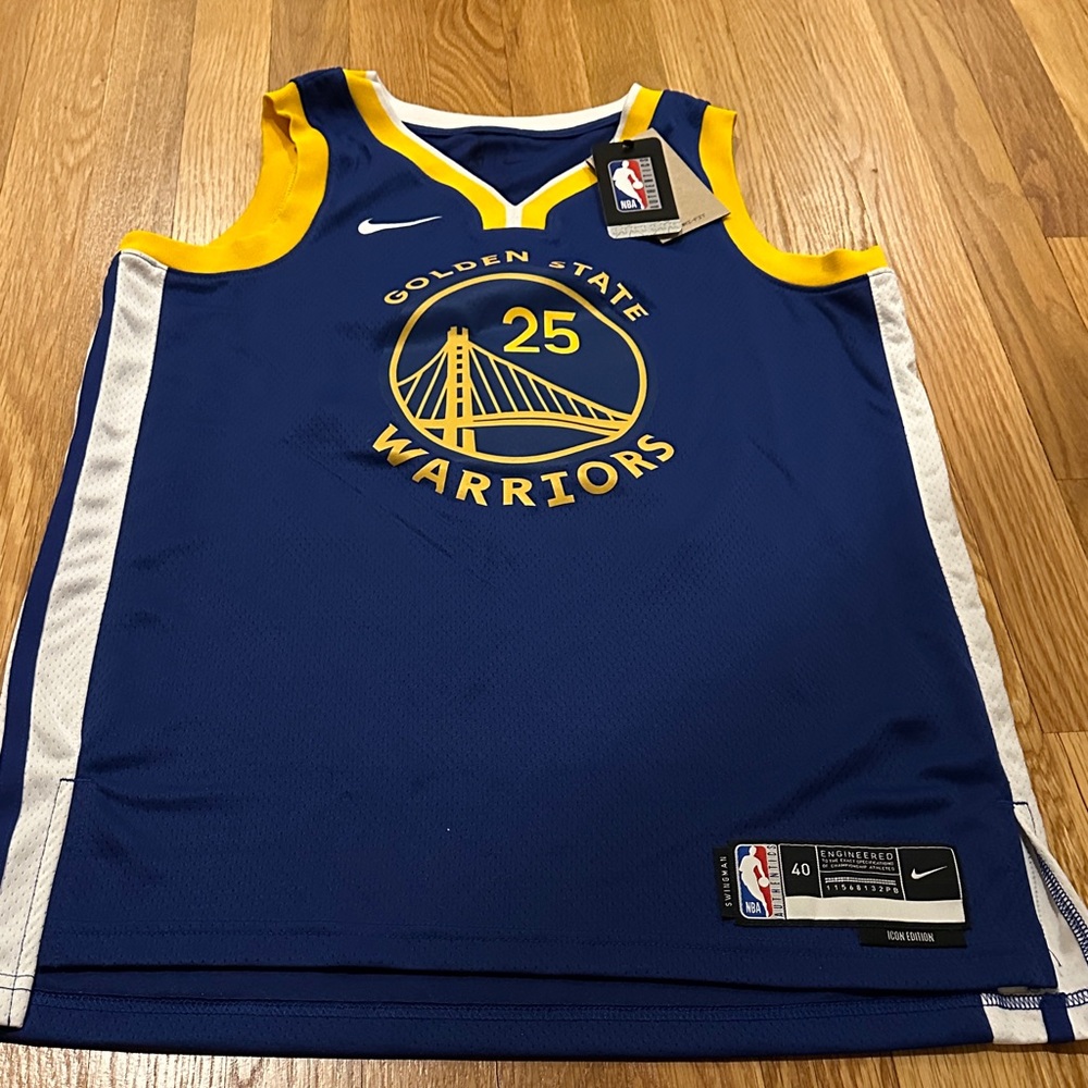 Nike Golden State Warriors Matthew 25 Blue and Gold Jersey NWT size small (40).
